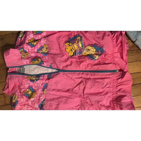 Vintage Disney The Lion King 90s Windbreaker Jacket  AND Simba Nala Jeans SZ 10 - Picture 11 of 16